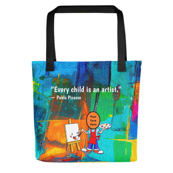 Tote Bag: Artist Quote Blue Design