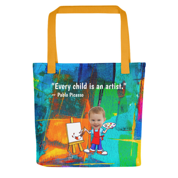 Tote Bag: Artist Quote Blue Design