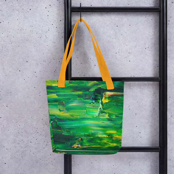 Tote Bag: Artist Quote Green Design