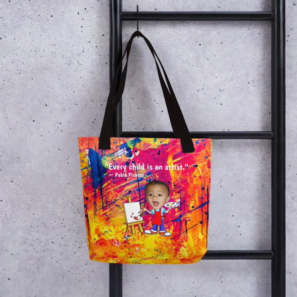 Tote Bag: Artist Quote Orange Design