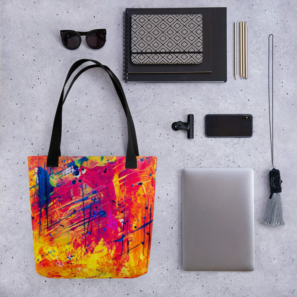 Tote Bag: Artist Quote Orange Design