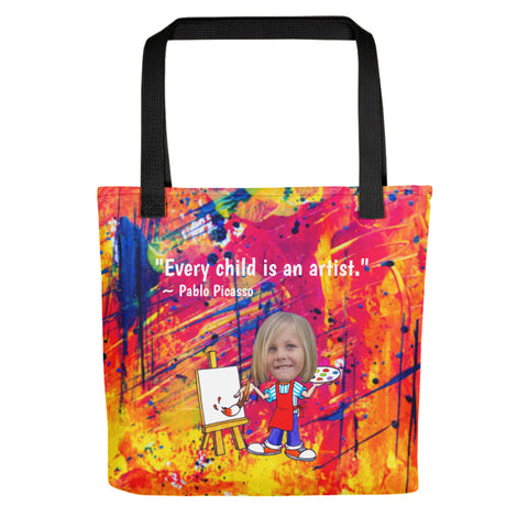 Tote Bag: Artist Quote Orange Design