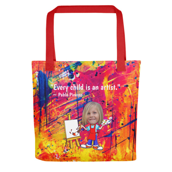 Tote Bag: Artist Quote Orange Design