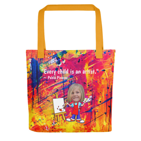 Tote Bag: Artist Quote Orange Design