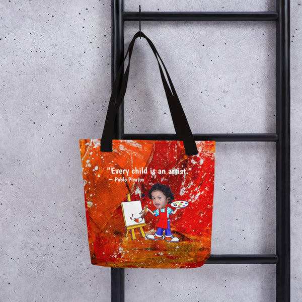 Tote Bag: Artist Quote Red Design