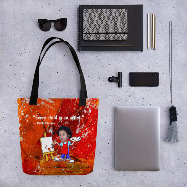 Tote Bag: Artist Quote Red Design