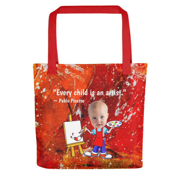 Tote Bag: Artist Quote Red Design