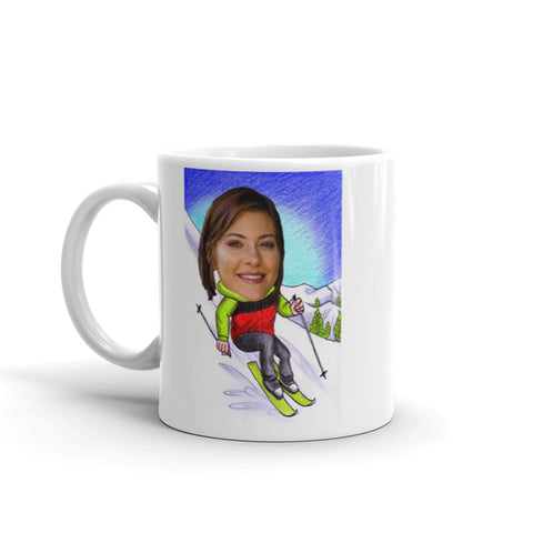 Mug: Skiing - Custom Text