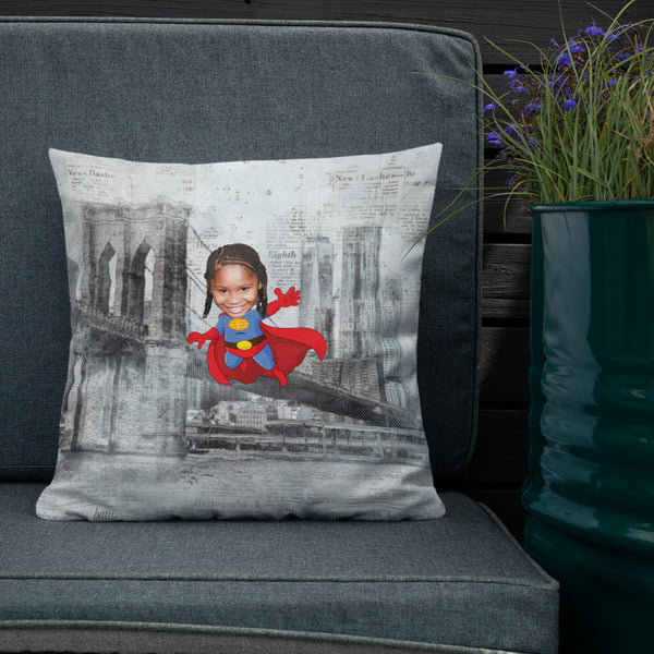 Cushion: New York Superhero b/w