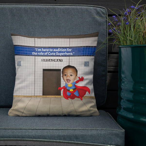 Cushion: Broadway Subway Superhero